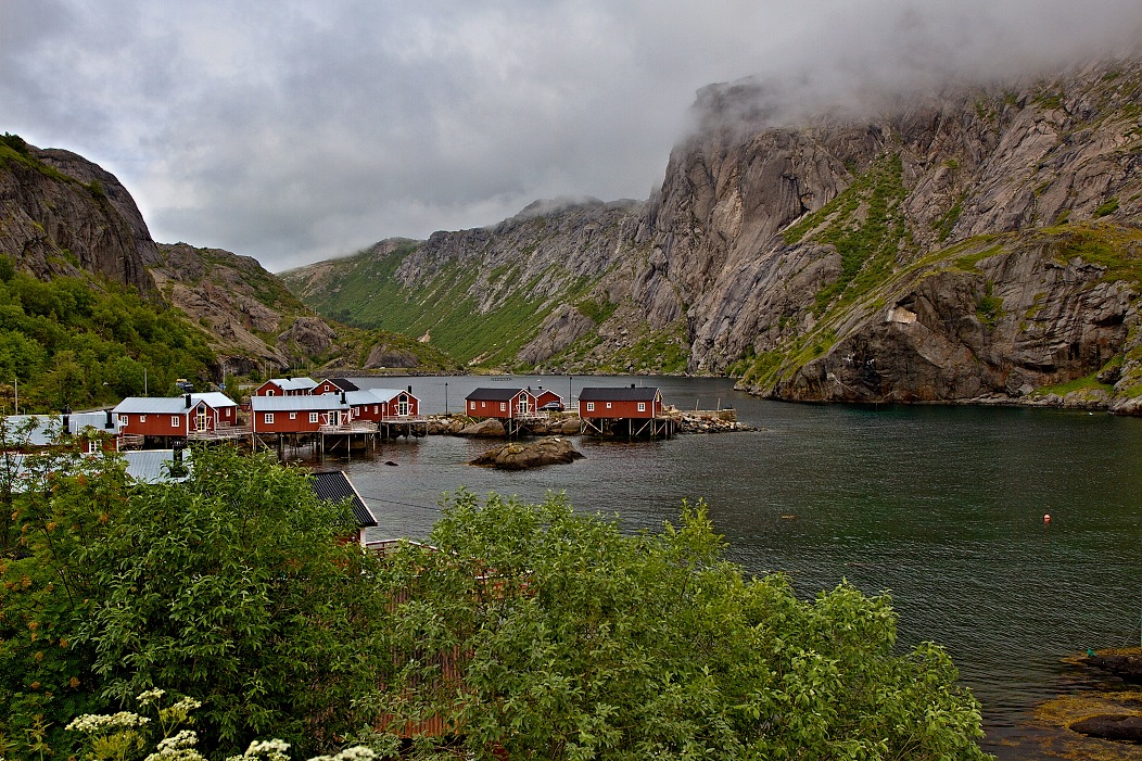 Lofoty, vesnička Nusfjord