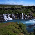 Hraunfossar - Lávový vodopád