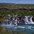 Hraunfossar - Lávový vodopád